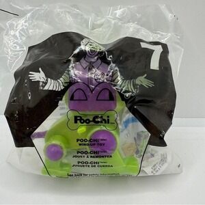 Vintage 2002 McDonalds Happy Meal Toy Poo-Chi Wind-Up Toy‎ Green Purple Dog